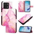 For Xiaomi 14T PT003 Marble Pattern Flip Leather Phone Case(Pink Purple Gold) - 1