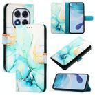 For Xiaomi Poco X7 5G PT003 Marble Pattern Flip Leather Phone Case(Green) - 1
