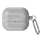 For Samsung Galaxy Buds3 / 3 Pro Carbon Fiber Texture Earphone Protective Case with Carabiner(Grey) - 1