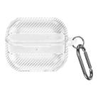 For Samsung Galaxy Buds3 / 3 Pro Carbon Fiber Texture Earphone Protective Case with Carabiner(Transparent) - 1