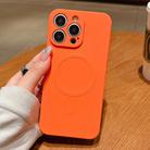 For iPhone 16 Pro Max Solid Color Liquid Silicone MagSafe Magnetic Phone Case(Orange) - 1