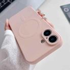 For iPhone 16 Plus Solid Color Liquid Silicone MagSafe Magnetic Phone Case(Pink) - 1