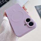 For iPhone 16 Plus Solid Color Liquid Silicone MagSafe Magnetic Phone Case(Lilac) - 1