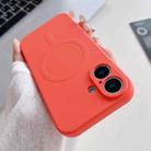 For iPhone 16 Plus Solid Color Liquid Silicone MagSafe Magnetic Phone Case(Orange) - 1