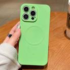 For iPhone 15 Pro Max Solid Color Liquid Silicone MagSafe Magnetic Phone Case(Matcha Green) - 1