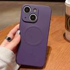 For iPhone 15 Plus Solid Color Liquid Silicone MagSafe Magnetic Phone Case(Dark Purple) - 1