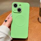 For iPhone 14 Plus Solid Color Liquid Silicone MagSafe Magnetic Phone Case(Matcha Green) - 1