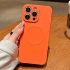 For iPhone 13 Pro Solid Color Liquid Silicone MagSafe Magnetic Phone Case(Orange) - 1