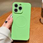 For iPhone 11 Pro Max Solid Color Liquid Silicone MagSafe Magnetic Phone Case(Matcha Green) - 1