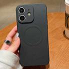 For iPhone 11 Solid Color Liquid Silicone MagSafe Magnetic Phone Case(Black) - 1