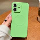 For iPhone 11 Solid Color Liquid Silicone MagSafe Magnetic Phone Case(Matcha Green) - 1