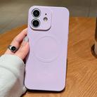 For iPhone 11 Solid Color Liquid Silicone MagSafe Magnetic Phone Case(Lilac) - 1