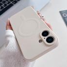 For iPhone 17 Solid Color Liquid Silicone MagSafe Magnetic Phone Case(Antique White) - 1