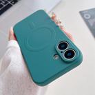 For iPhone 17 Solid Color Liquid Silicone MagSafe Magnetic Phone Case(Dark Green) - 1