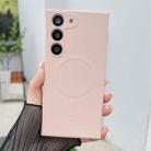 For Samsung Galaxy S23+ 5G Solid Color Liquid Silicone MagSafe Magnetic Phone Case(Pink) - 1