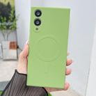 For Samsung Galaxy S25 Edge 5G Solid Color Liquid Silicone MagSafe Magnetic Phone Case(Matcha Green) - 1