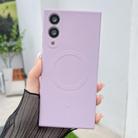 For Samsung Galaxy S25 Edge 5G Solid Color Liquid Silicone MagSafe Magnetic Phone Case(Grass Purple) - 1
