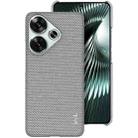 For Xiaomi Poco F6 5G imak Ruiyi Series Cloth Texture PU + PC Phone Case(Light Grey) - 1