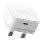 Baseus 1C 20W Type-C Palm Fast Charger, Plug:UK Plug(White) - 1