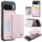 For Google Pixel 9 Pro XL JEEHOOD J05 Business Magnetic Style RFID Leather Phone Case(Pink) - 1