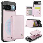 For Google Pixel 9 / 9 Pro JEEHOOD J05 Business Magnetic Style RFID Leather Phone Case(Pink) - 1