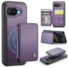 For Google Pixel 9a JEEHOOD J05 Business Magnetic Style RFID Leather Phone Case(Purple) - 1