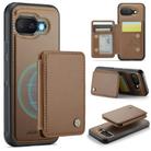 For Google Pixel 9a JEEHOOD J05 Business Magnetic Style RFID Leather Phone Case(Brown) - 1
