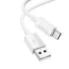 hoco X107 USB to USB-C / Type-C Favor 3A Charging Data Cable, Length:1m(White) - 1