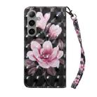 For Samsung Galaxy S24 FE 5G 3D Painted Leather Phone Case(Pink Flower) - 3