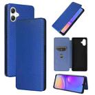 For Samsung Galaxy A06 Carbon Fiber Texture Flip Leather Phone Case(Blue) - 1