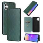 For Samsung Galaxy A06 Carbon Fiber Texture Flip Leather Phone Case(Green) - 1