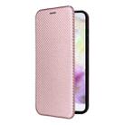 For Samsung Galaxy A36 Carbon Fiber Texture Flip Leather Phone Case(Pink) - 2