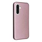 For Samsung Galaxy A36 Carbon Fiber Texture Flip Leather Phone Case(Pink) - 3