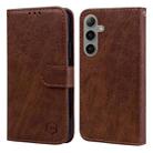 For Samsung Galaxy S24 FE 5G Skin Feeling Oil Leather Texture PU + TPU Phone Case(Brown) - 1