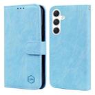 For Samsung Galaxy A16 5G Skin Feeling Oil Leather Texture PU + TPU Phone Case(Light Blue) - 1