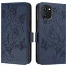 For UMIDIGI Power 7 / Power 7S Embossed Rose RFID Anti-theft Leather Phone Case(Dark Blue) - 3