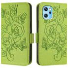 For UMIDIGI Power 7 Max Embossed Rose RFID Anti-theft Leather Phone Case(Green) - 3