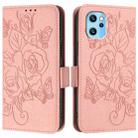 For UMIDIGI Power 7 Max Embossed Rose RFID Anti-theft Leather Phone Case(Pink) - 3