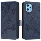 For UMIDIGI Power 7 Max Embossed Rose RFID Anti-theft Leather Phone Case(Dark Blue) - 3