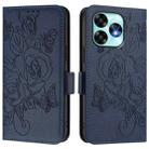 For UMIDIGI A15 / A15C / A15T Embossed Rose RFID Anti-theft Leather Phone Case(Dark Blue) - 3