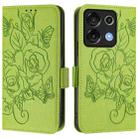 For UMIDIGI G9 5G Embossed Rose RFID Anti-theft Leather Phone Case(Green) - 2