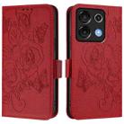 For UMIDIGI G9 5G Embossed Rose RFID Anti-theft Leather Phone Case(Red) - 2