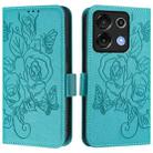 For UMIDIGI G9 5G Embossed Rose RFID Anti-theft Leather Phone Case(Light Blue) - 2