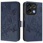 For UMIDIGI G9 5G Embossed Rose RFID Anti-theft Leather Phone Case(Dark Blue) - 2