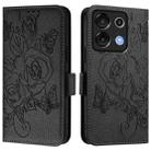 For UMIDIGI G9 5G Embossed Rose RFID Anti-theft Leather Phone Case(Black) - 2