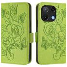 For UMIDIGI Note 90 Embossed Rose RFID Anti-theft Leather Phone Case(Green) - 2