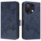 For UMIDIGI Note 90 Embossed Rose RFID Anti-theft Leather Phone Case(Dark Blue) - 2