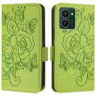 For HMD Pulse Pro Embossed Rose RFID Anti-theft Leather Phone Case(Green) - 3