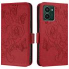 For HMD Pulse Pro Embossed Rose RFID Anti-theft Leather Phone Case(Red) - 3