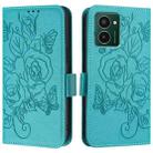 For HMD Pulse Pro Embossed Rose RFID Anti-theft Leather Phone Case(Light Blue) - 3